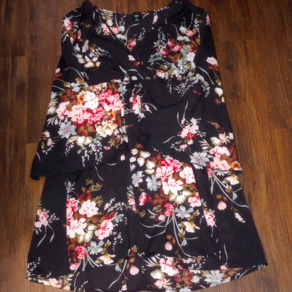 Shein Curve Black Floral Dress